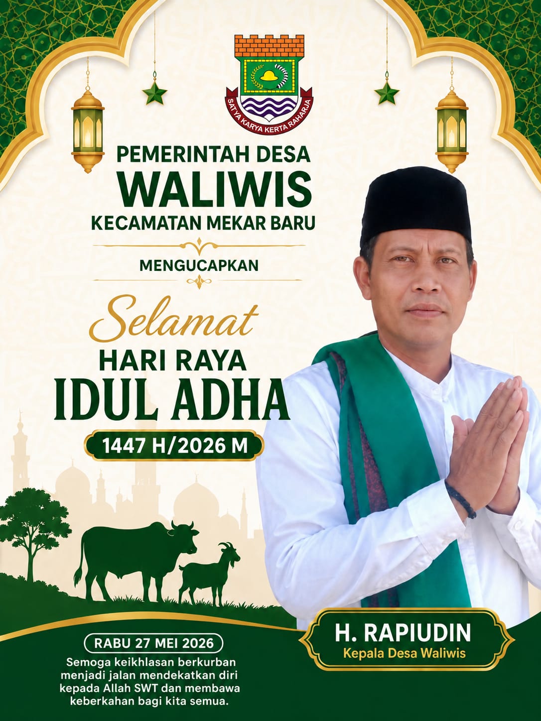 Pemdes Waliwis Mengucapkan Selamat Hari Raya Idul Adha 1447 H untuk Seluruh Masyarakat