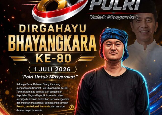 Hari Bhayangkara ke-80, Relawan Orang Kampung Dukung Polri Terus Perkuat Sinergitas dalam Penegakan Hukum dan Pelayanan Masyarakat